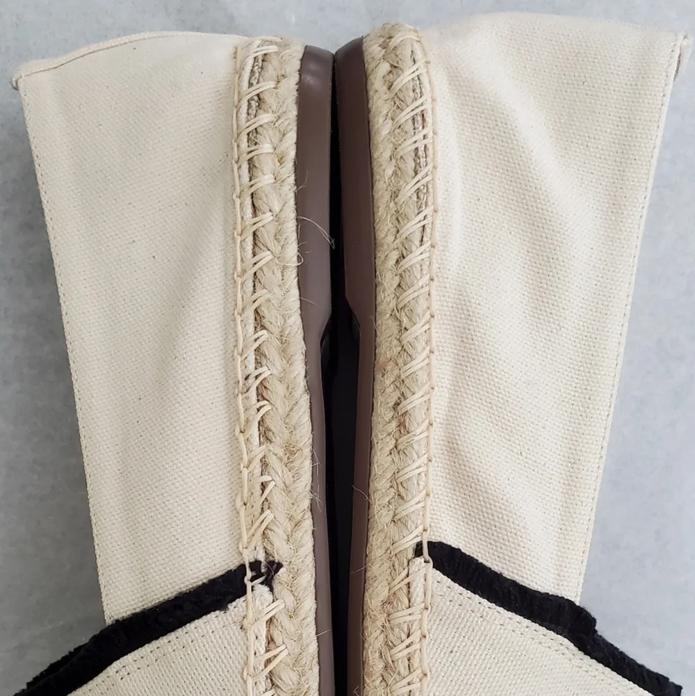 New Schutz Ohanna Printed Canvas Espadrilles Size 10